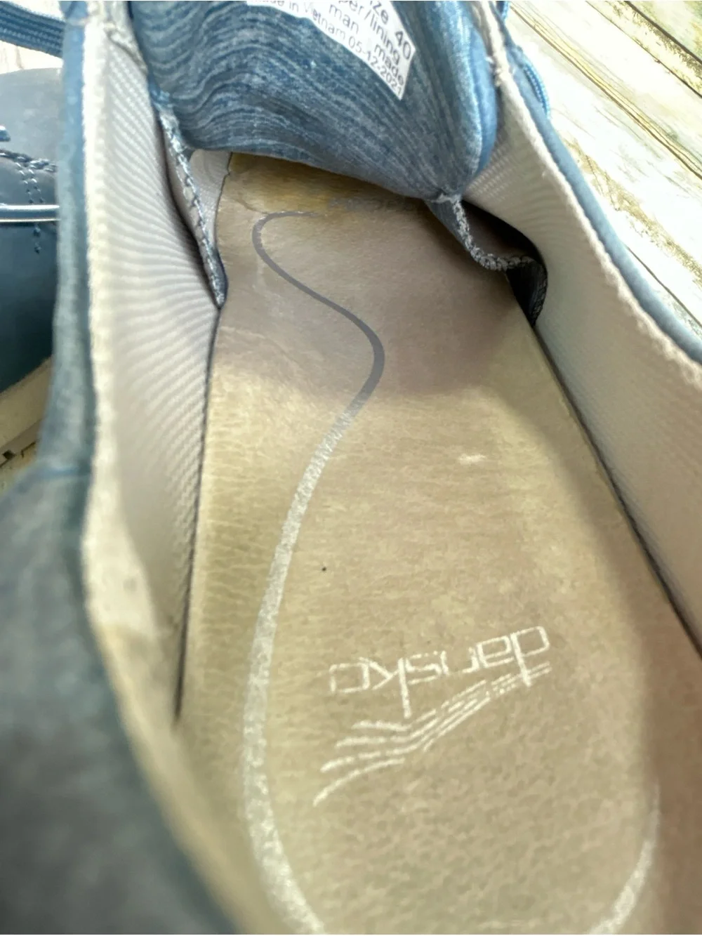 Dansko Leela Sneakers Womens Size 9.5-10 Waterproof Blue Nubuck Leather Lace Up